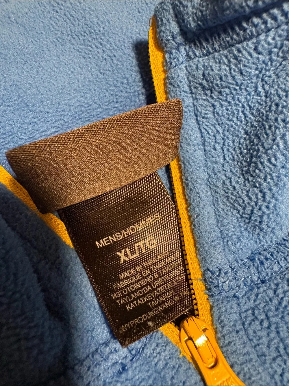 The North Face Light Blue Half-Zip Fleece with Yellow Accents